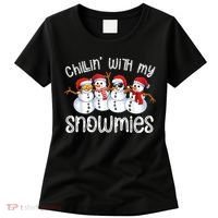 Snowman Christmas Chillin With My Snowmies Ugly Gift Women's T-Shirt thumb 0