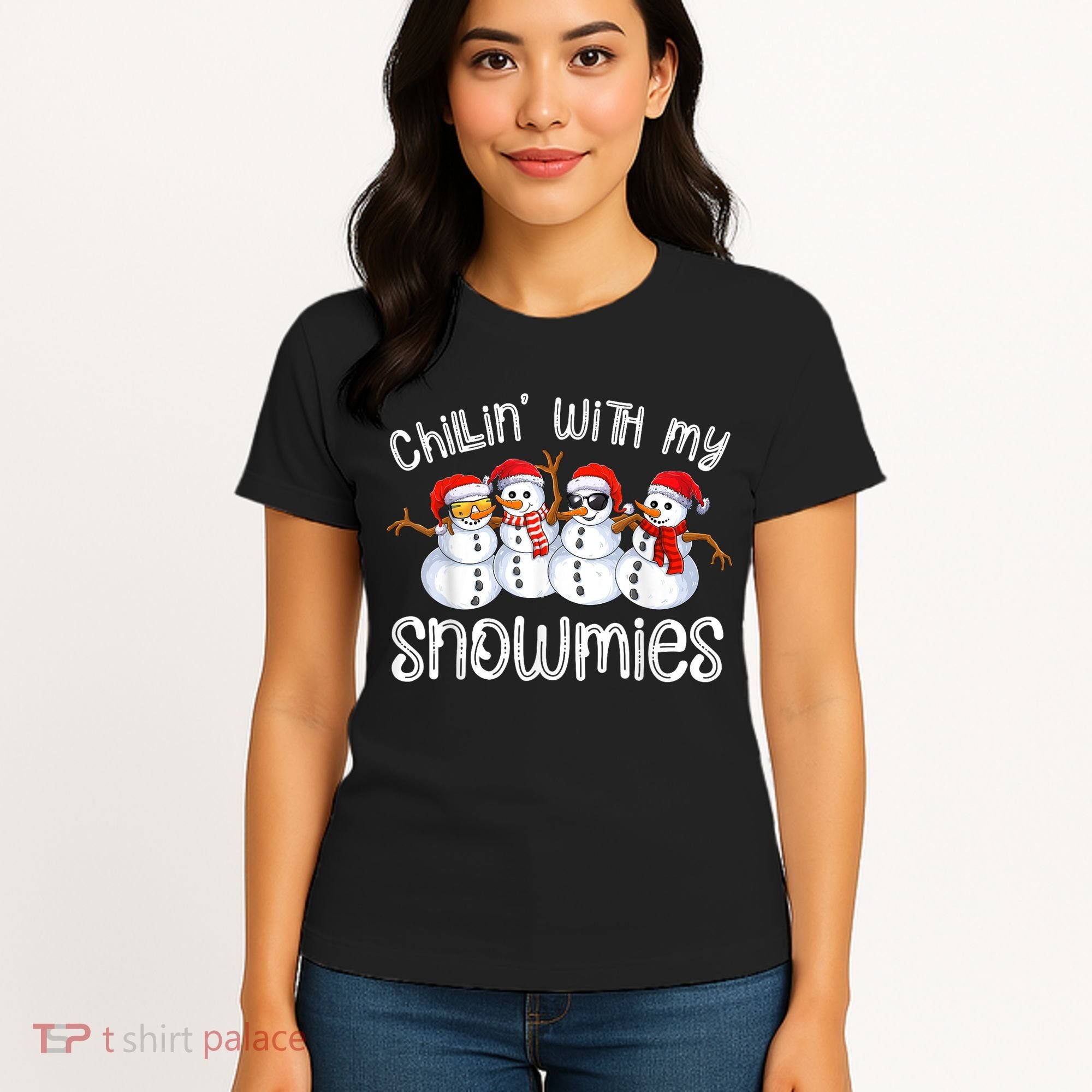 Snowman Christmas Chillin With My Snowmies Ugly Gift Women's T-Shirt