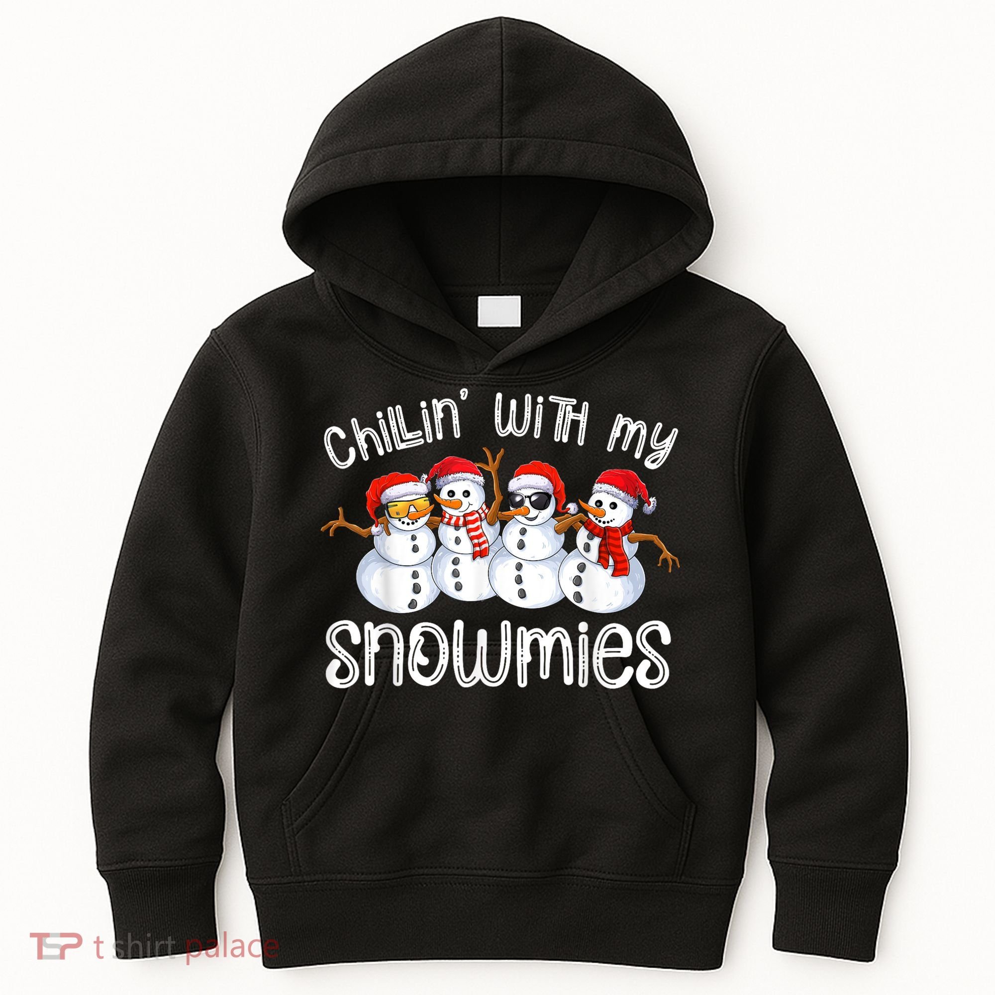 Snowman Christmas Chillin With My Snowmies Ugly Gift Kids Hoodie