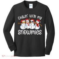 Snowman Christmas Chillin With My Snowmies Ugly Gift Kids Long Sleeve Shirt thumb 0
