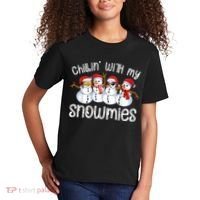 Snowman Christmas Chillin With My Snowmies Ugly Gift Kids T-Shirt thumb 2