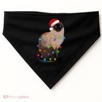 Siamese Cat Christmas Lights Xmas Cat Lover Great Gift USA-Made Doggie Bandana thumb 0