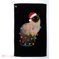 Siamese Cat Christmas Lights Xmas Cat Lover Great Gift Golf Towel thumb 0