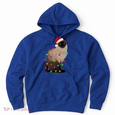 Siamese Cat Christmas Lights Xmas Cat Lover Great Gift Hoodie