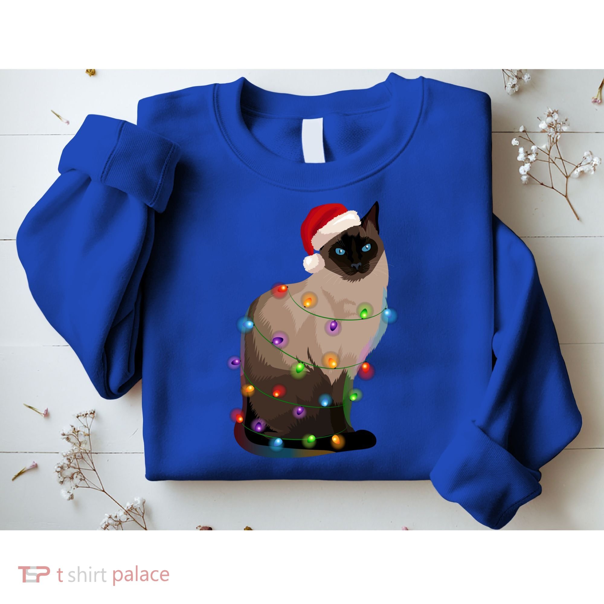 Siamese Cat Christmas Lights Xmas Cat Lover Great Gift Sweatshirt