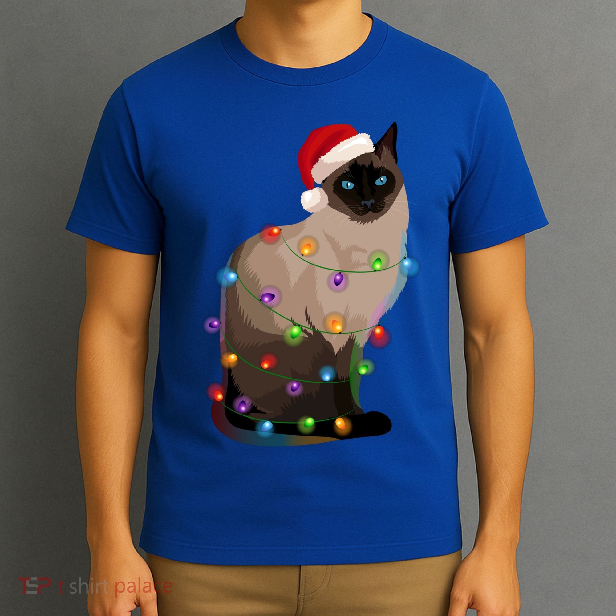 Siamese Cat Christmas Lights Xmas Cat Lover Great Gift T-Shirt