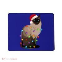 Siamese Cat Christmas Lights Xmas Cat Lover Great Gift Mousepad thumb 0