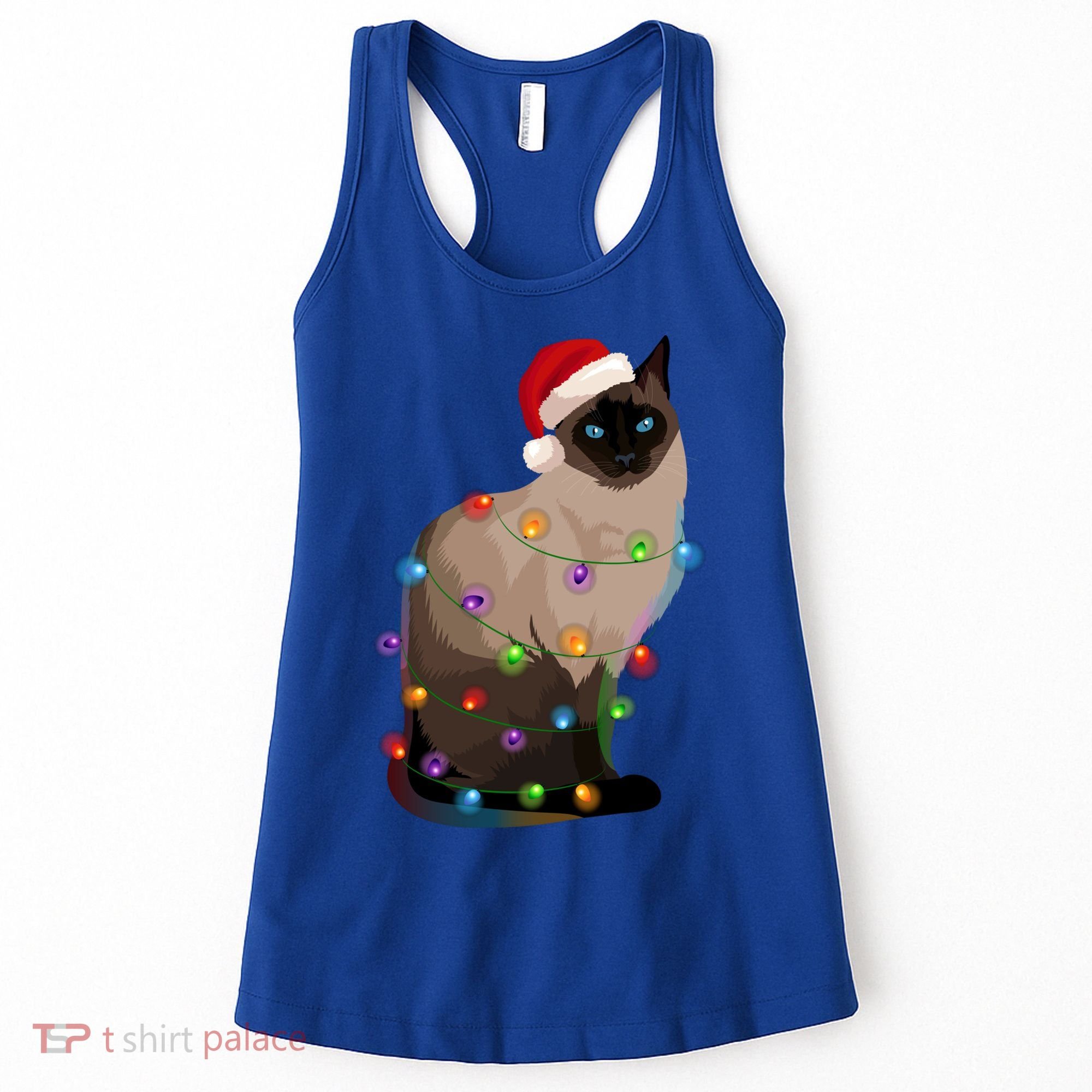 Siamese Cat Christmas Lights Xmas Cat Lover Great Gift Women's Tank Top