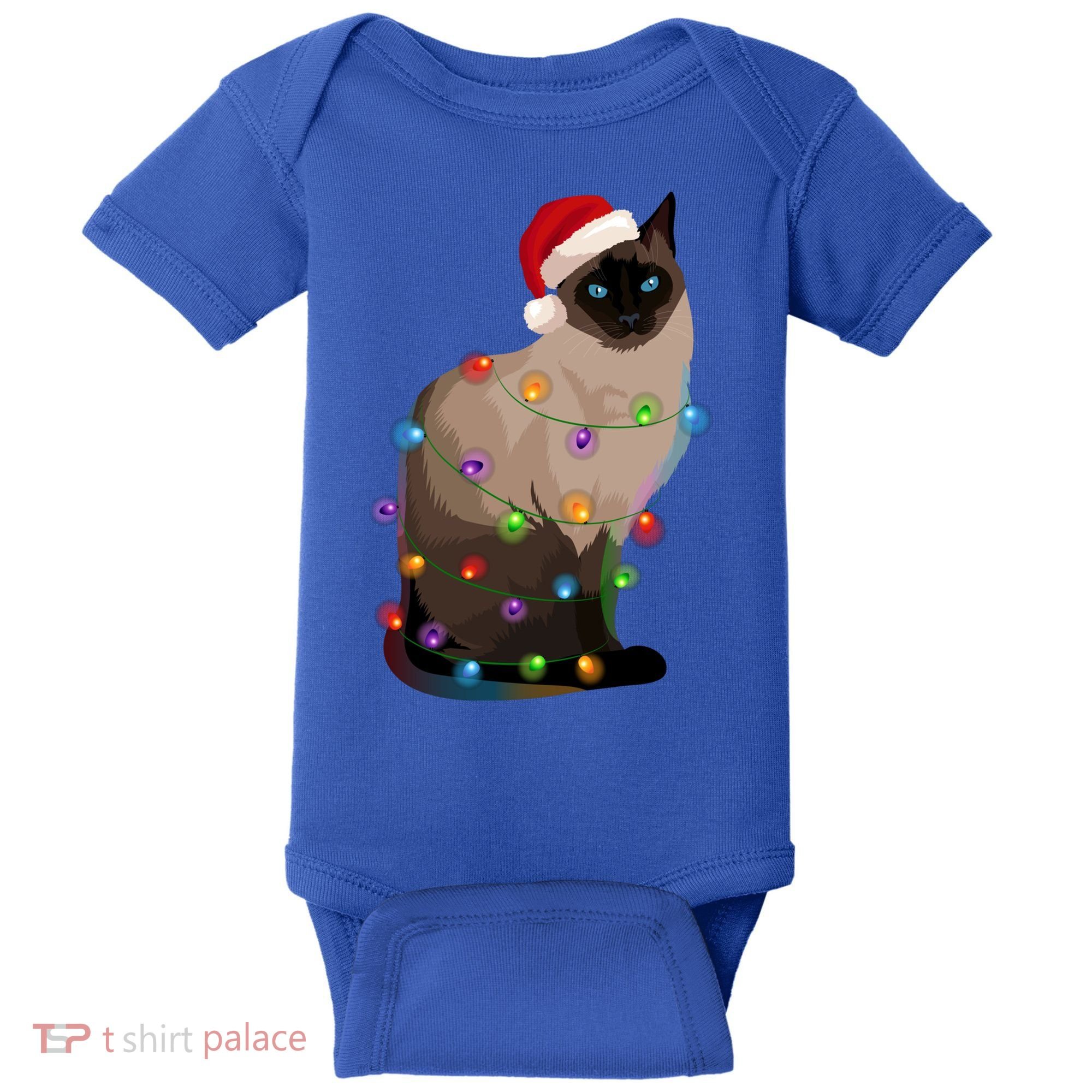 Siamese Cat Christmas Lights Xmas Cat Lover Great Gift Baby Bodysuit