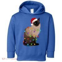 Siamese Cat Christmas Lights Xmas Cat Lover Great Gift Toddler Hoodie thumb 0