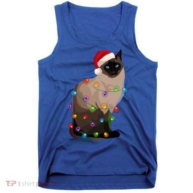 Siamese Cat Christmas Lights Xmas Cat Lover Great Gift Tank Top
