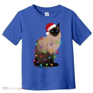 Siamese Cat Christmas Lights Xmas Cat Lover Great Gift Toddler T-Shirt