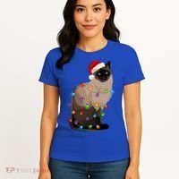 Siamese Cat Christmas Lights Xmas Cat Lover Great Gift Women's T-Shirt thumb 4