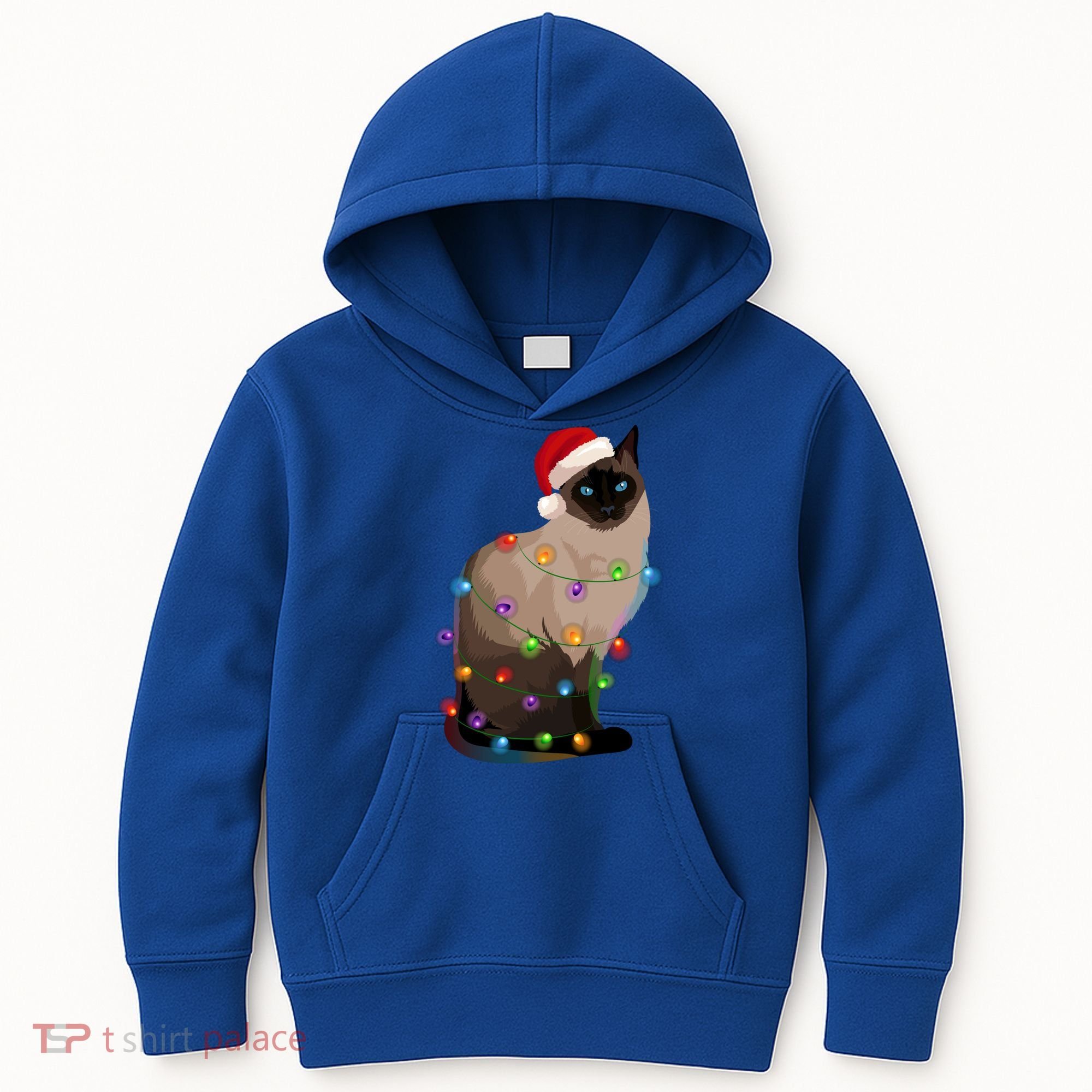 Siamese Cat Christmas Lights Xmas Cat Lover Great Gift Kids Hoodie