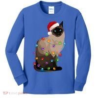 Siamese Cat Christmas Lights Xmas Cat Lover Great Gift Kids Long Sleeve Shirt thumb 0