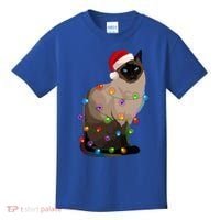 Siamese Cat Christmas Lights Xmas Cat Lover Great Gift Kids T-Shirt thumb 0