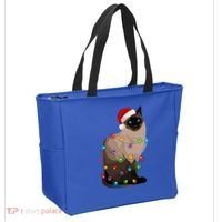 Siamese Cat Christmas Lights Xmas Cat Lover Great Gift Tote Bag thumb 2