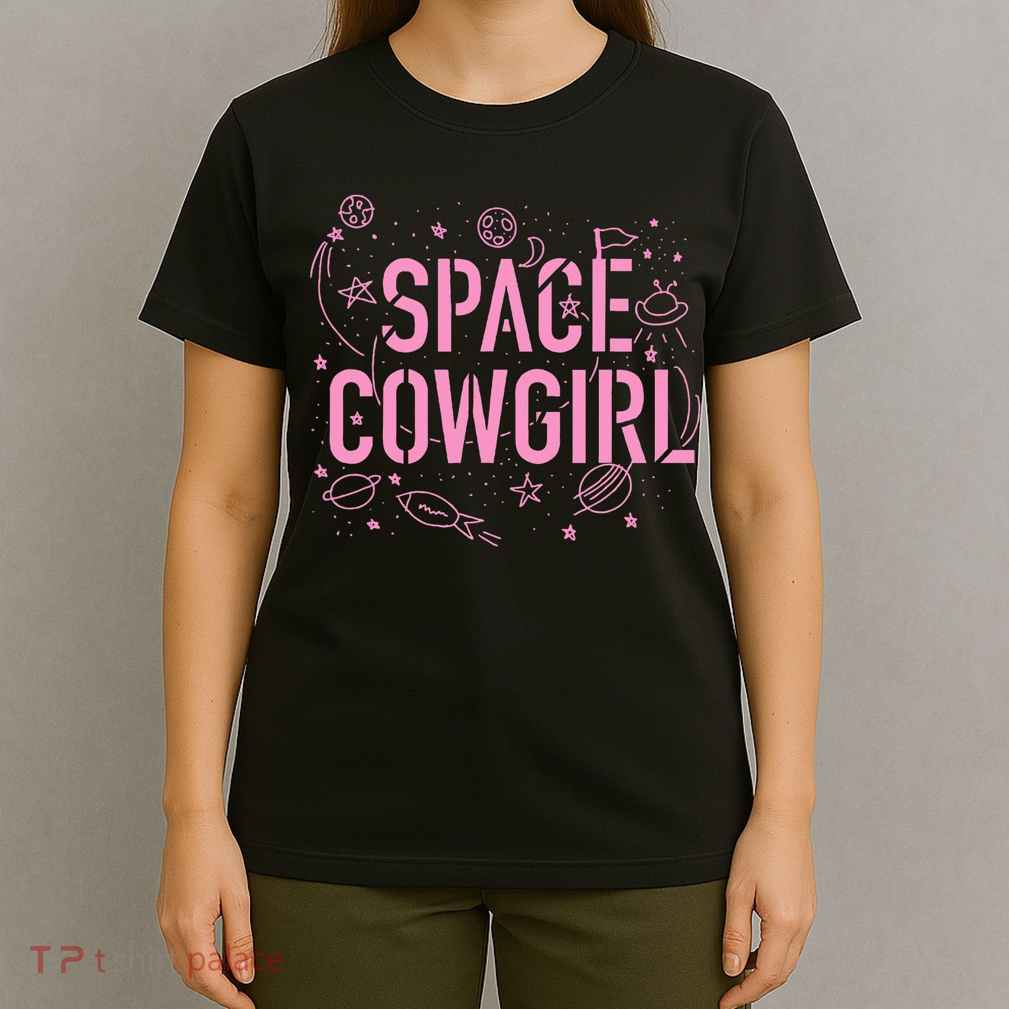 Space Cowgirl Cow Girl 70s Disco Preppy  T-Shirt