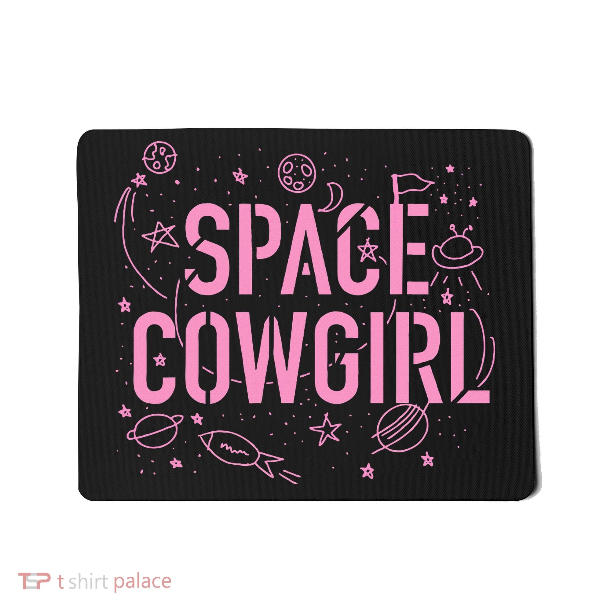 Space Cowgirl Cow Girl 70s Disco Preppy  Mousepad