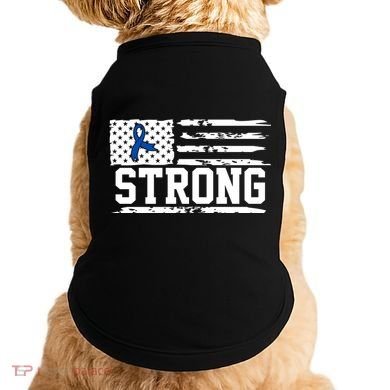 Strong Colon Cancer Awareness Flag Doggie Tank