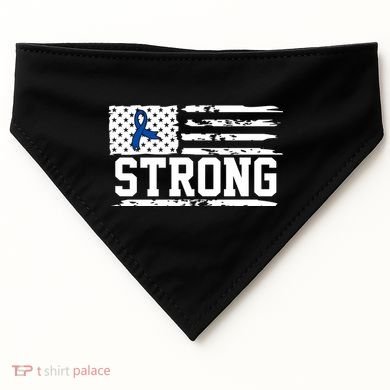Strong Colon Cancer Awareness Flag USA-Made Doggie Bandana