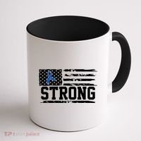 Strong Colon Cancer Awareness Flag Coffee Mug thumb 1