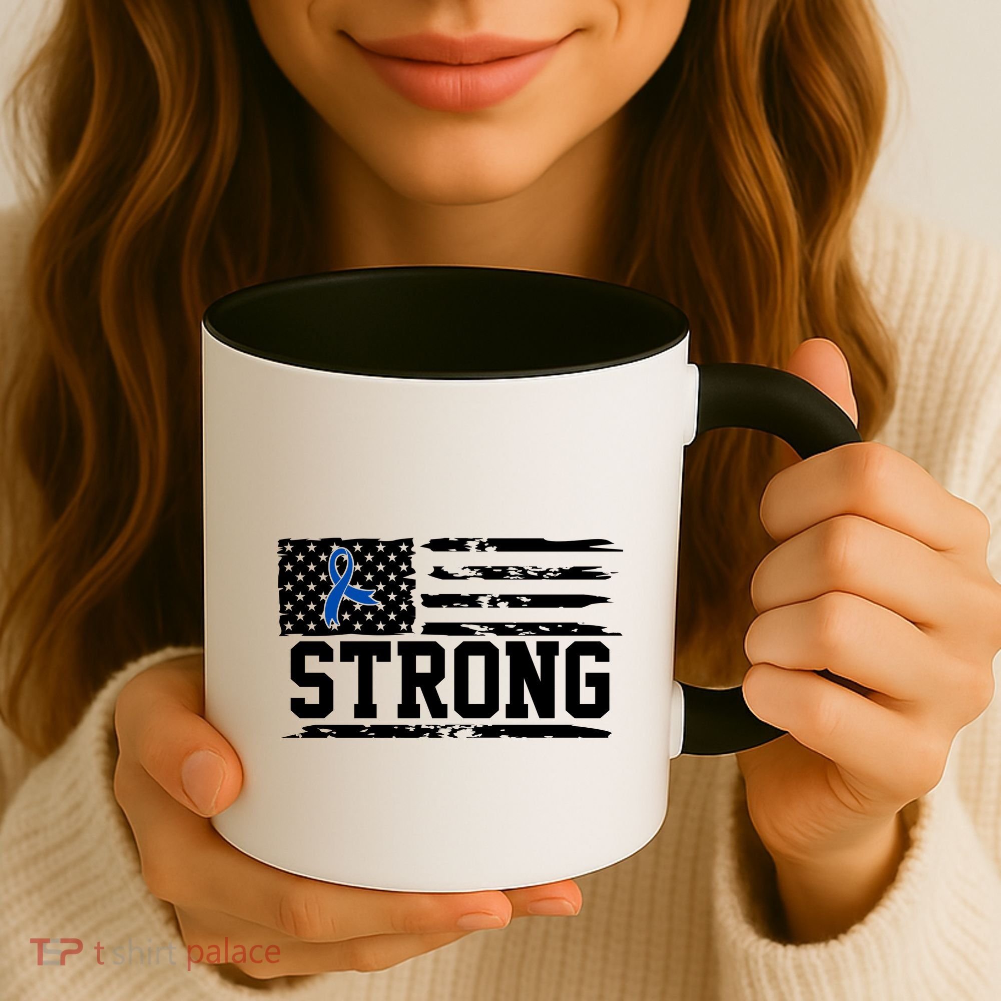 Strong Colon Cancer Awareness Flag Coffee Mug