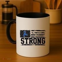 Strong Colon Cancer Awareness Flag Coffee Mug thumb 4