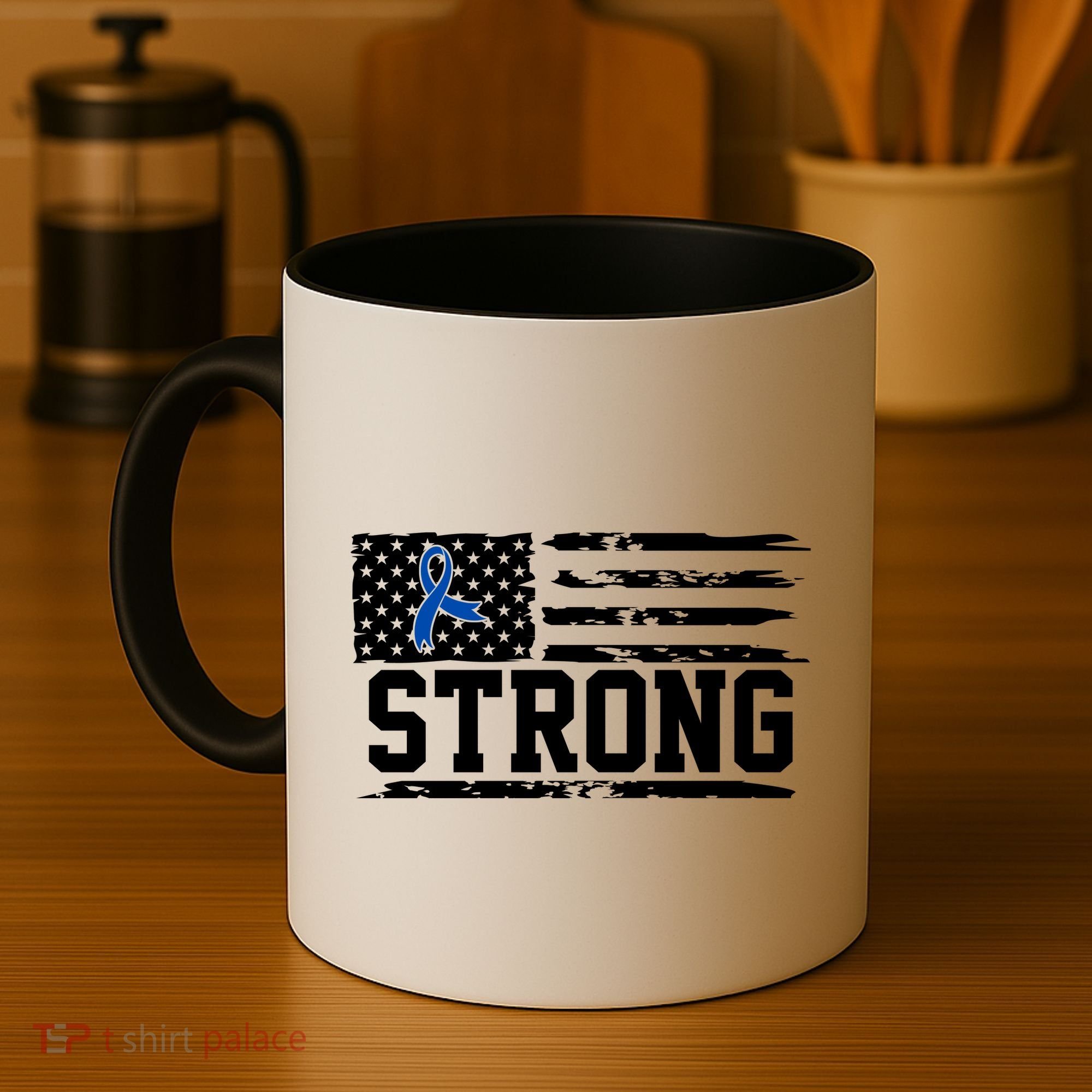 Strong Colon Cancer Awareness Flag Coffee Mug