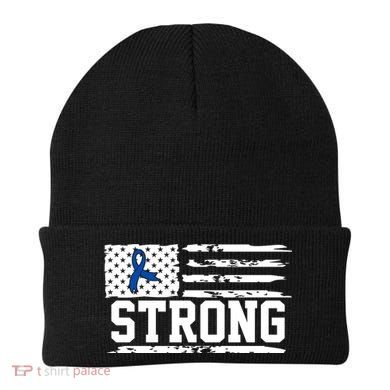 Strong Colon Cancer Awareness Flag Beanie