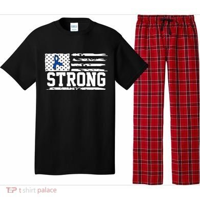 Strong Colon Cancer Awareness Flag Pajama Set