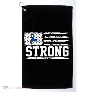 Strong Colon Cancer Awareness Flag Golf Towel