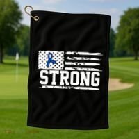 Strong Colon Cancer Awareness Flag Golf Towel thumb 1