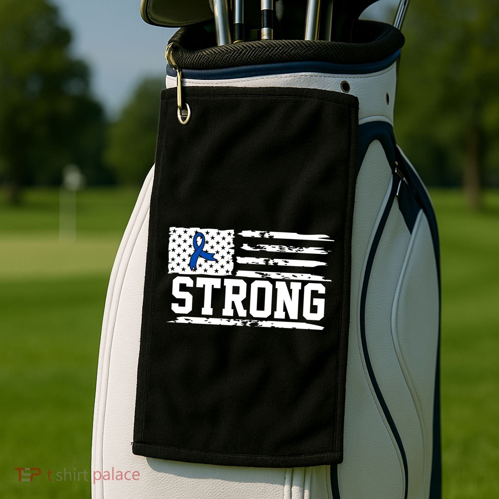 Strong Colon Cancer Awareness Flag Golf Towel