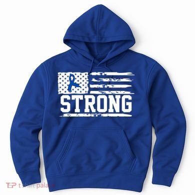 Strong Colon Cancer Awareness Flag Hoodie