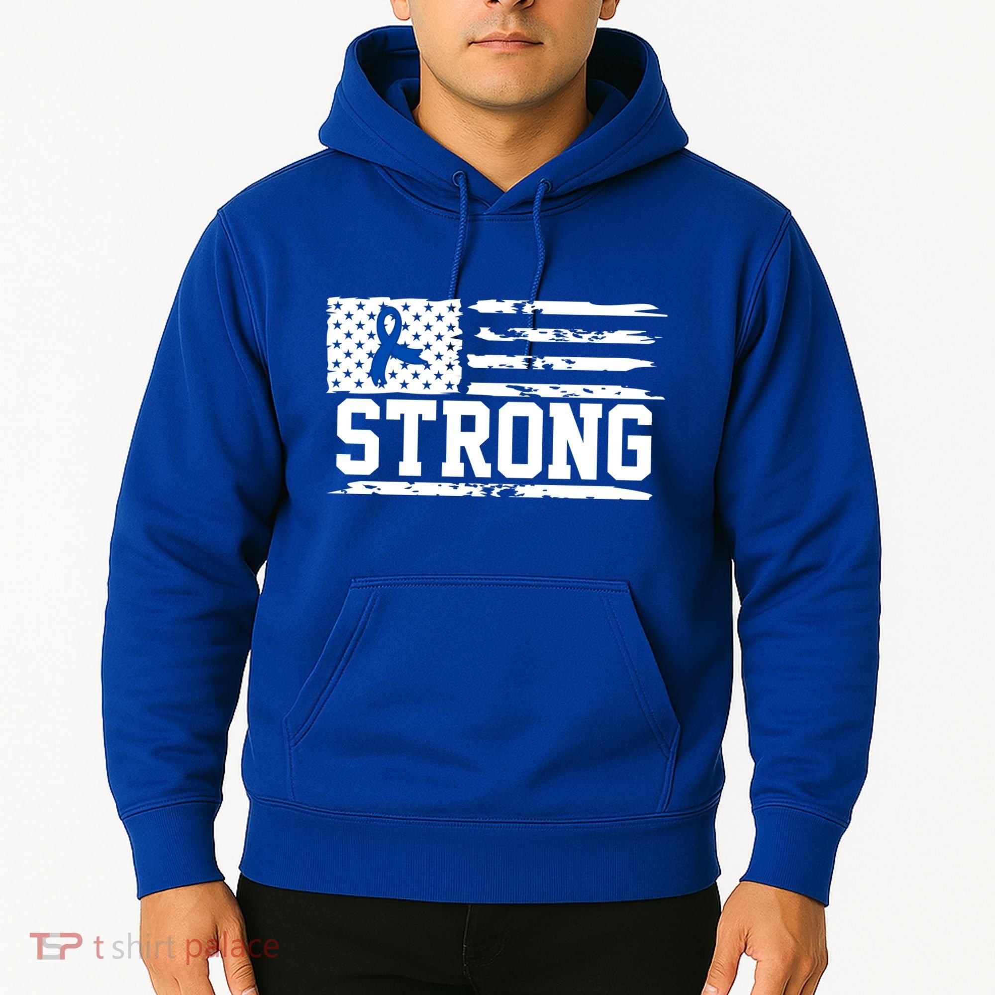 Strong Colon Cancer Awareness Flag Hoodie
