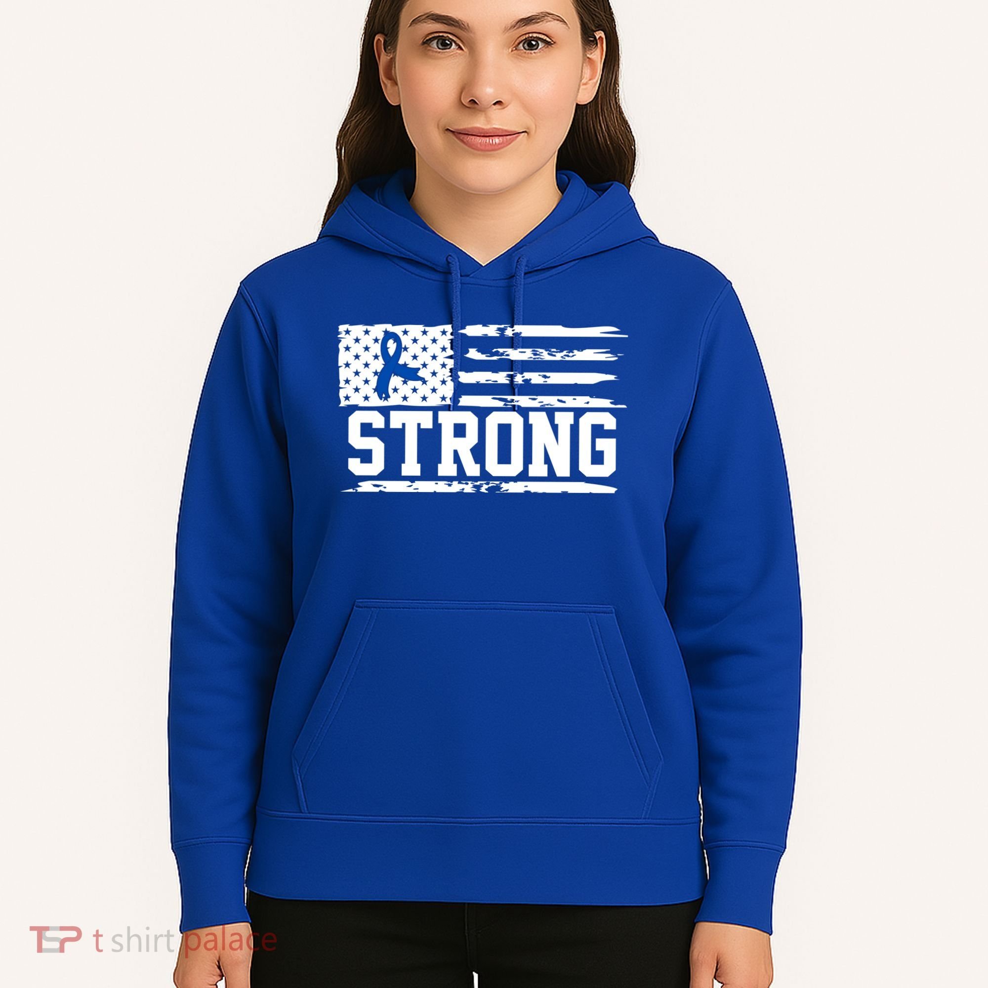 Strong Colon Cancer Awareness Flag Hoodie