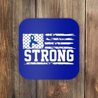 Strong Colon Cancer Awareness Flag Coaster