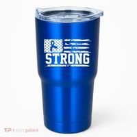 Strong Colon Cancer Awareness Flag Tumbler thumb 0
