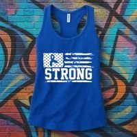 Strong Colon Cancer Awareness Flag Women's Tank Top thumb 3