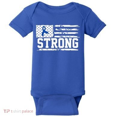 Strong Colon Cancer Awareness Flag Baby Bodysuit