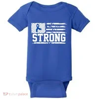 Strong Colon Cancer Awareness Flag Baby Bodysuit thumb 0