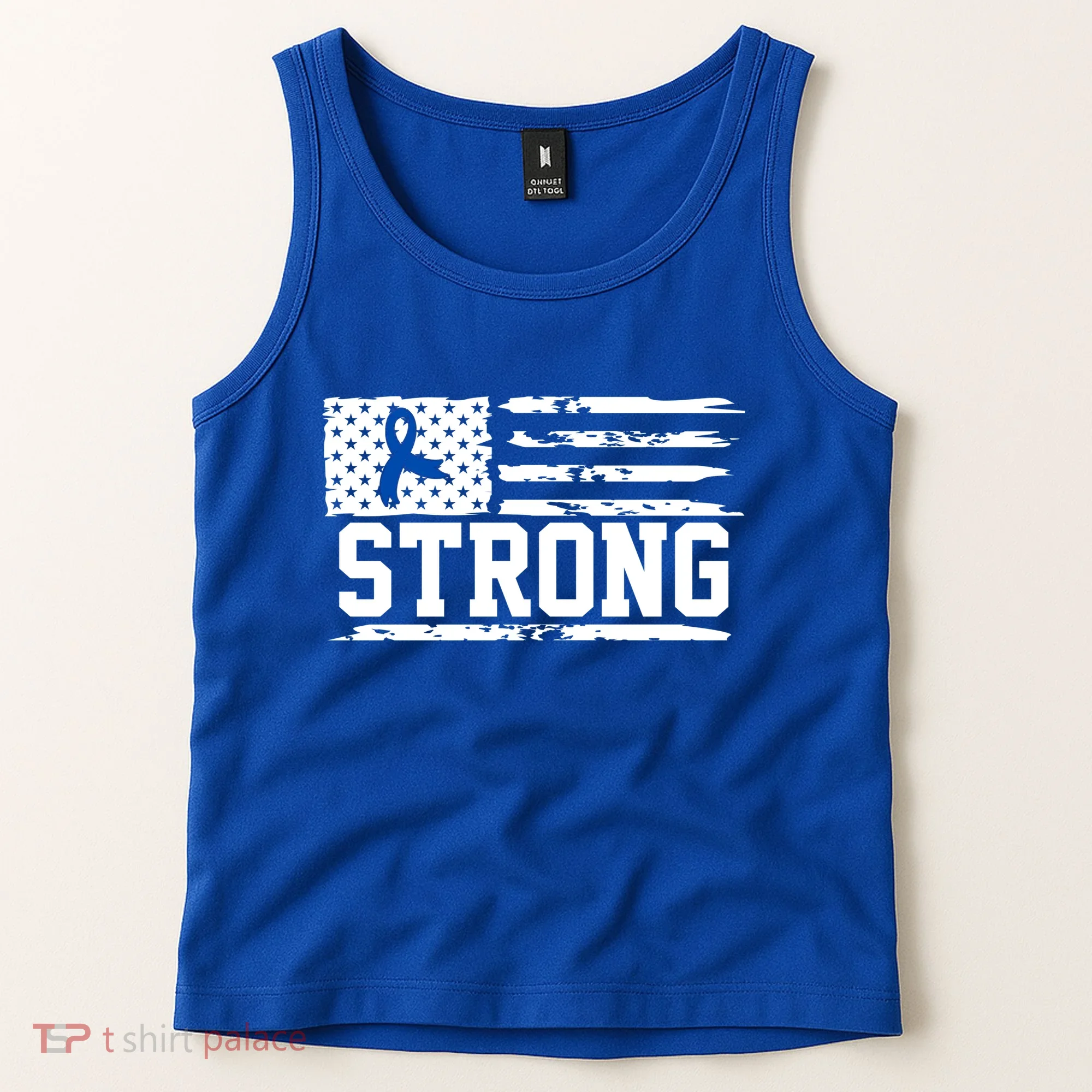 Strong Colon Cancer Awareness Flag Tank Top
