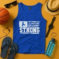 Strong Colon Cancer Awareness Flag Tank Top thumb 4