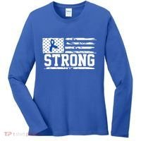 Strong Colon Cancer Awareness Flag Women's Long Sleeve Shirt thumb 0