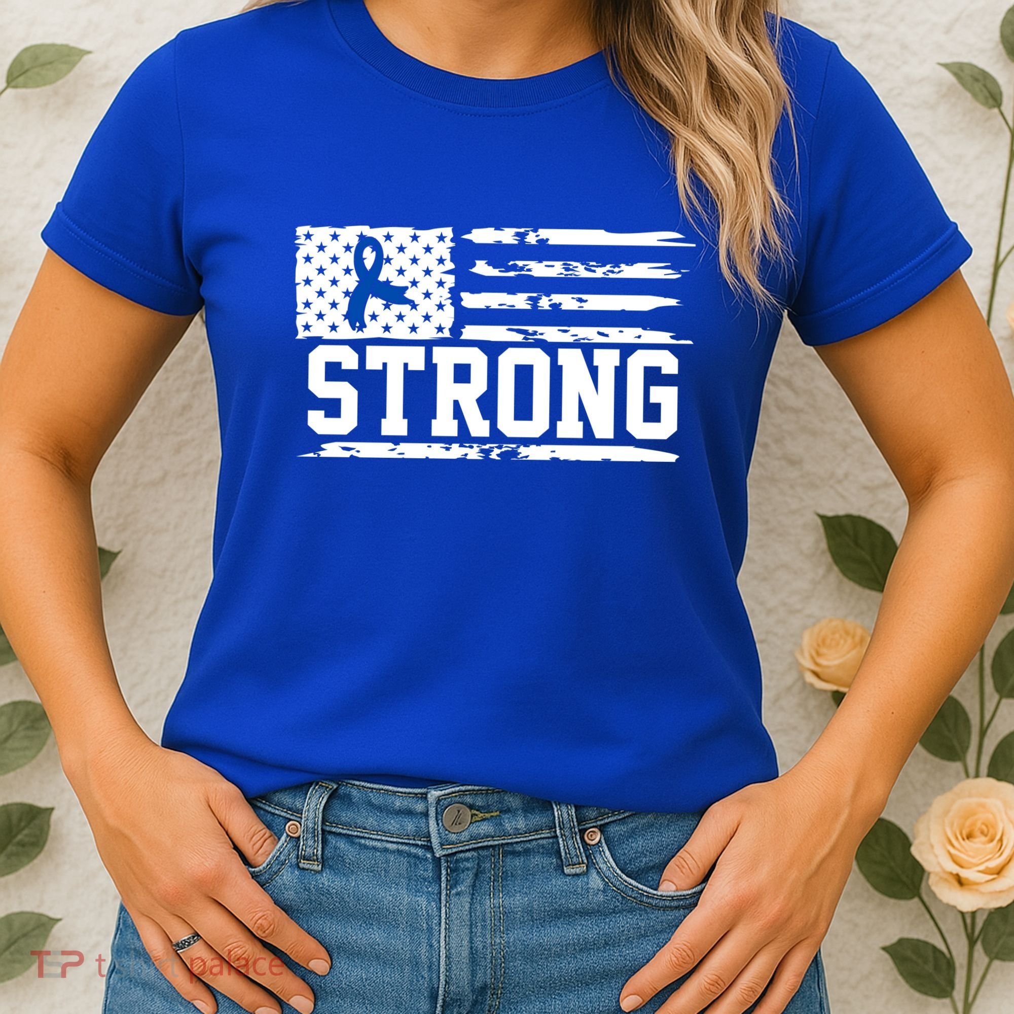 Strong Colon Cancer Awareness Flag Women's T-Shirt