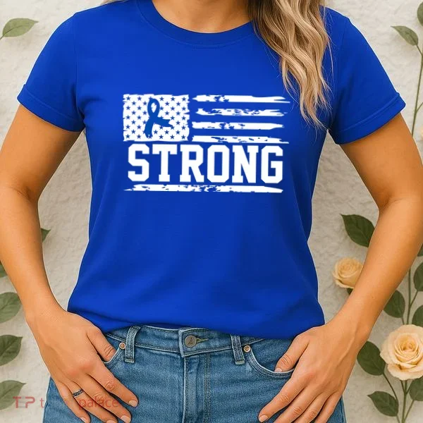 Strong Colon Cancer Awareness Flag Women's T-Shirt