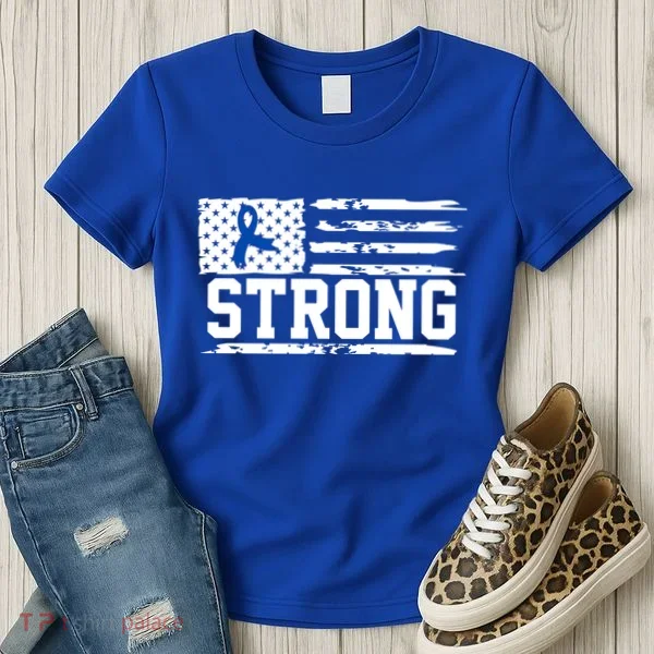 Strong Colon Cancer Awareness Flag Women's T-Shirt