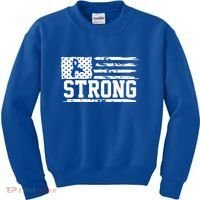 Strong Colon Cancer Awareness Flag Kids Sweatshirt thumb 0
