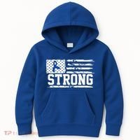 Strong Colon Cancer Awareness Flag Kids Hoodie thumb 0